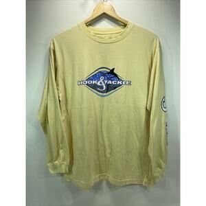 Hook & Tackle Yellow Long Sleeve T-shirt Men's Medium 40"